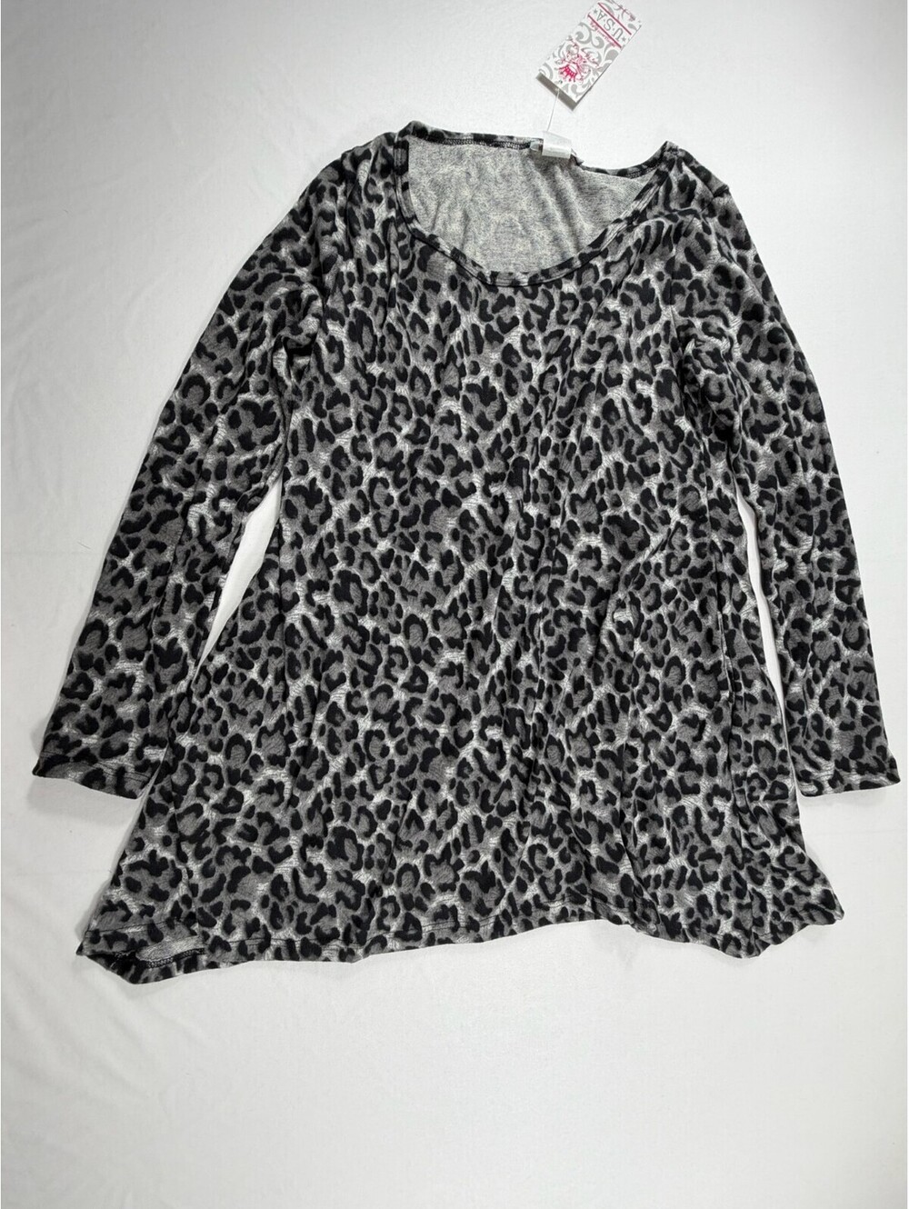 Pretty Young Thing Leopard Print Long Sleeve Blouse Size S